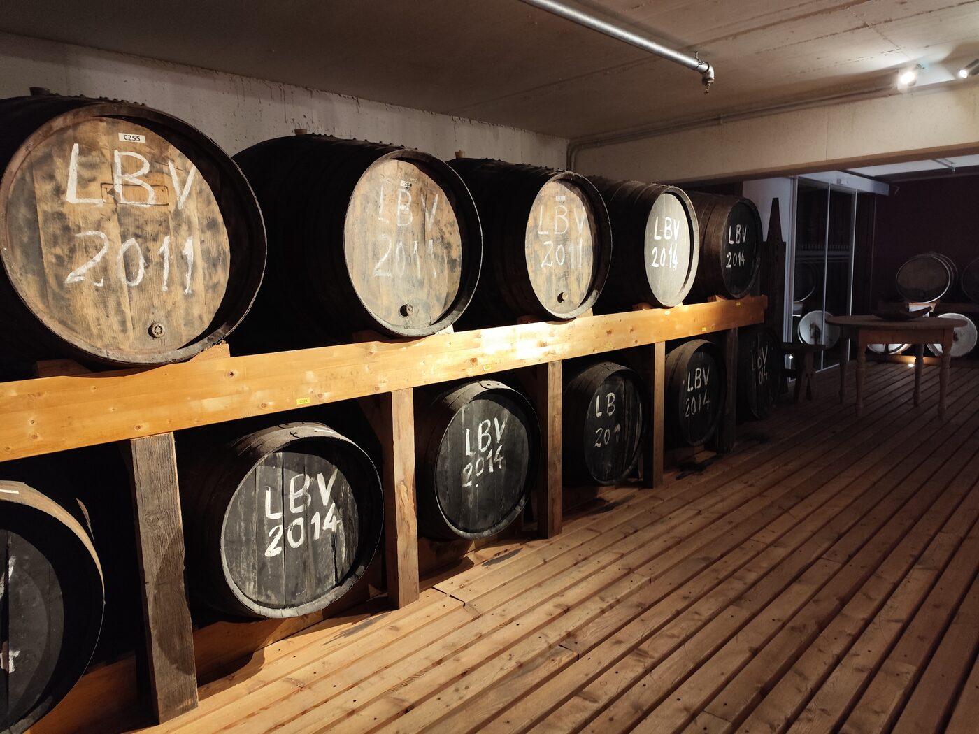 Wooden barrels in an Umbrian wine cellar